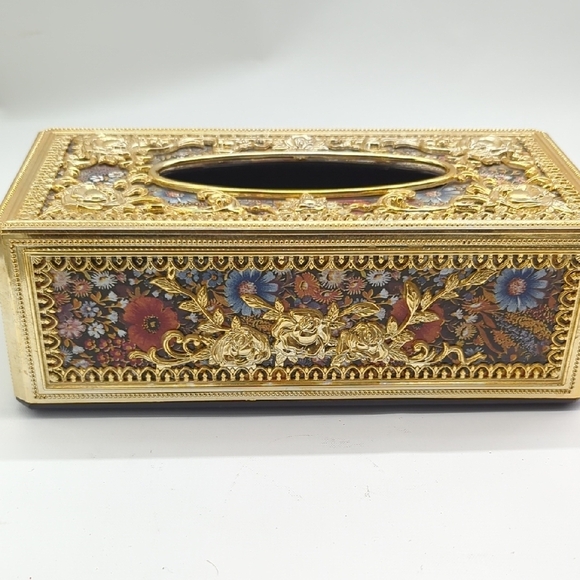 Elegant Gold and Multicolor Tissue Box - Picture 4 of 6